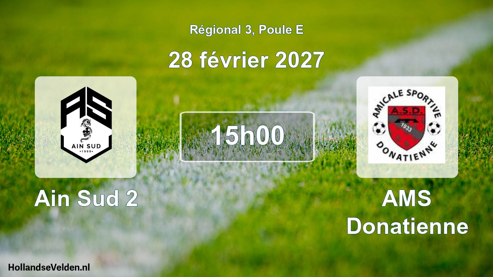 Match programmé: Ain Sud 2 - AMS Donatienne (28 février 2027)