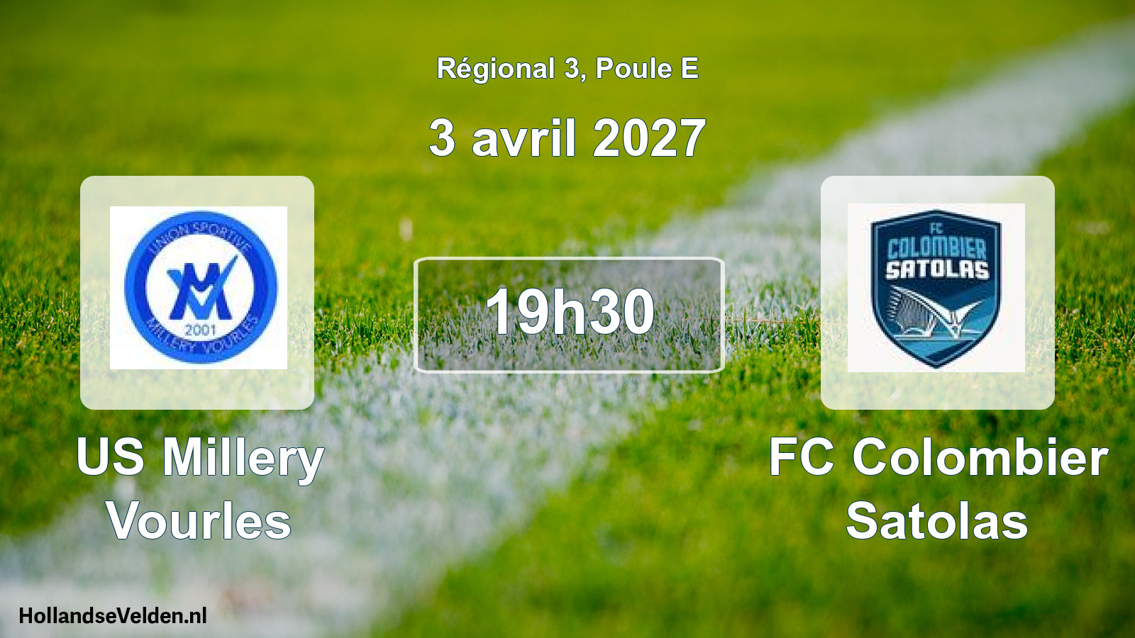 Match programmé: US Millery Vourles - FC Colombier Satolas (3 avril 2027)