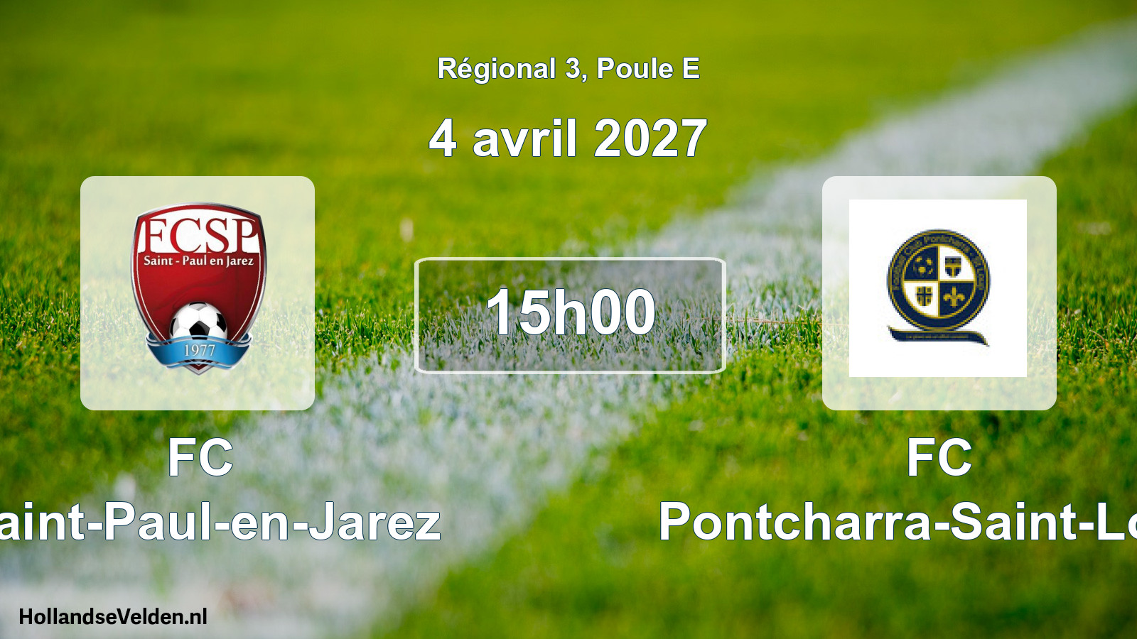Match programmé: FC Saint-Paul-en-Jarez - FC Pontcharra-Saint-Loup (4 avril 2027)