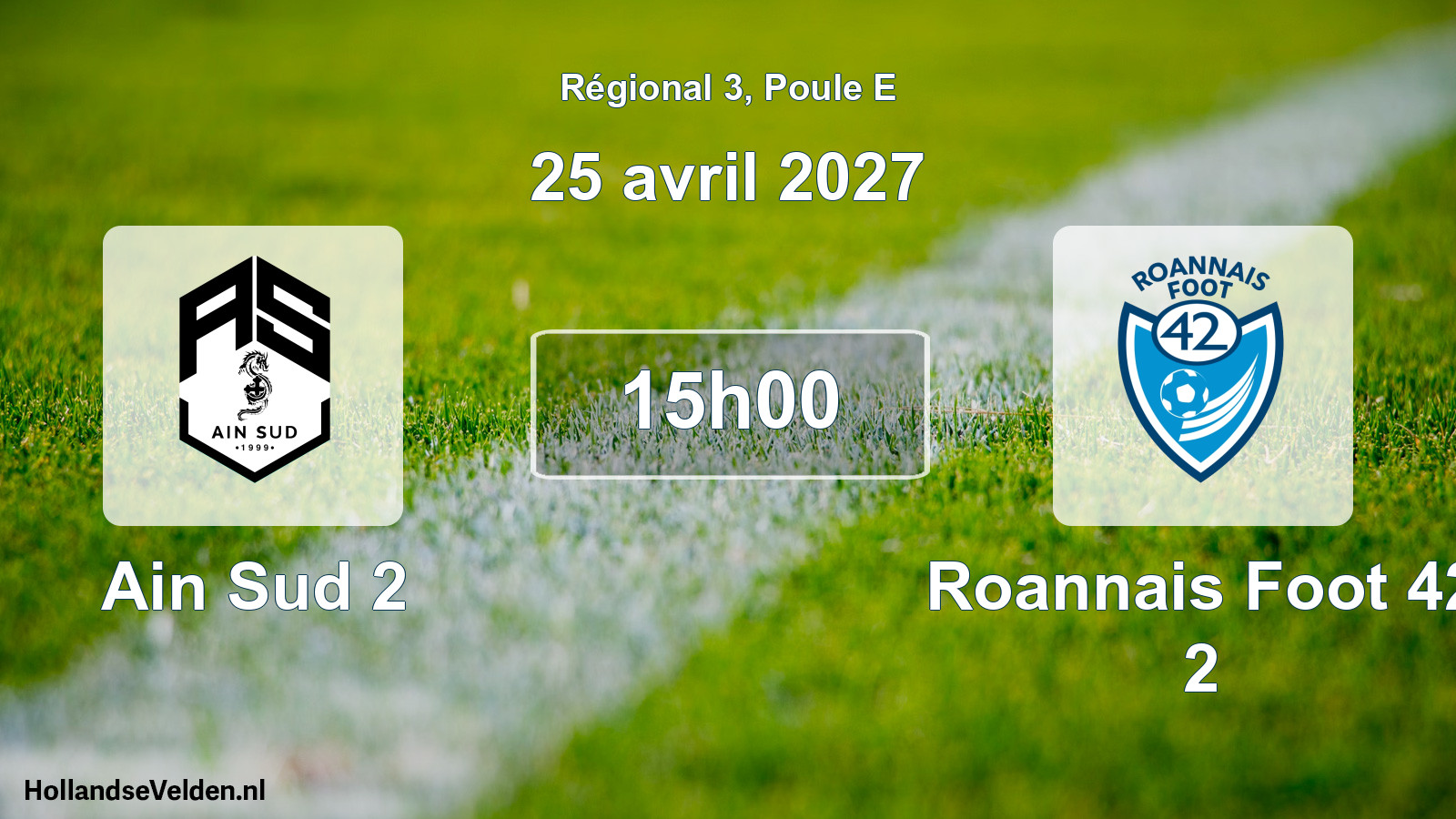 Scheduled Match: Ain Sud 2 - Roannais Foot 42 2 (25 April 2027)