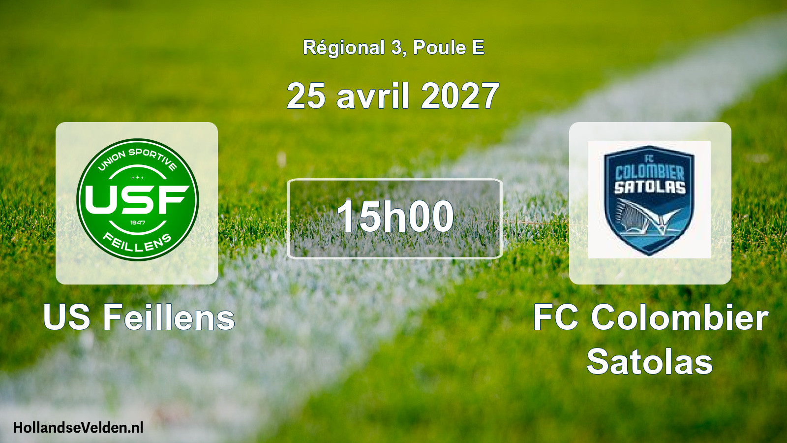 Match programmé: US Feillens - FC Colombier Satolas (25 avril 2027)
