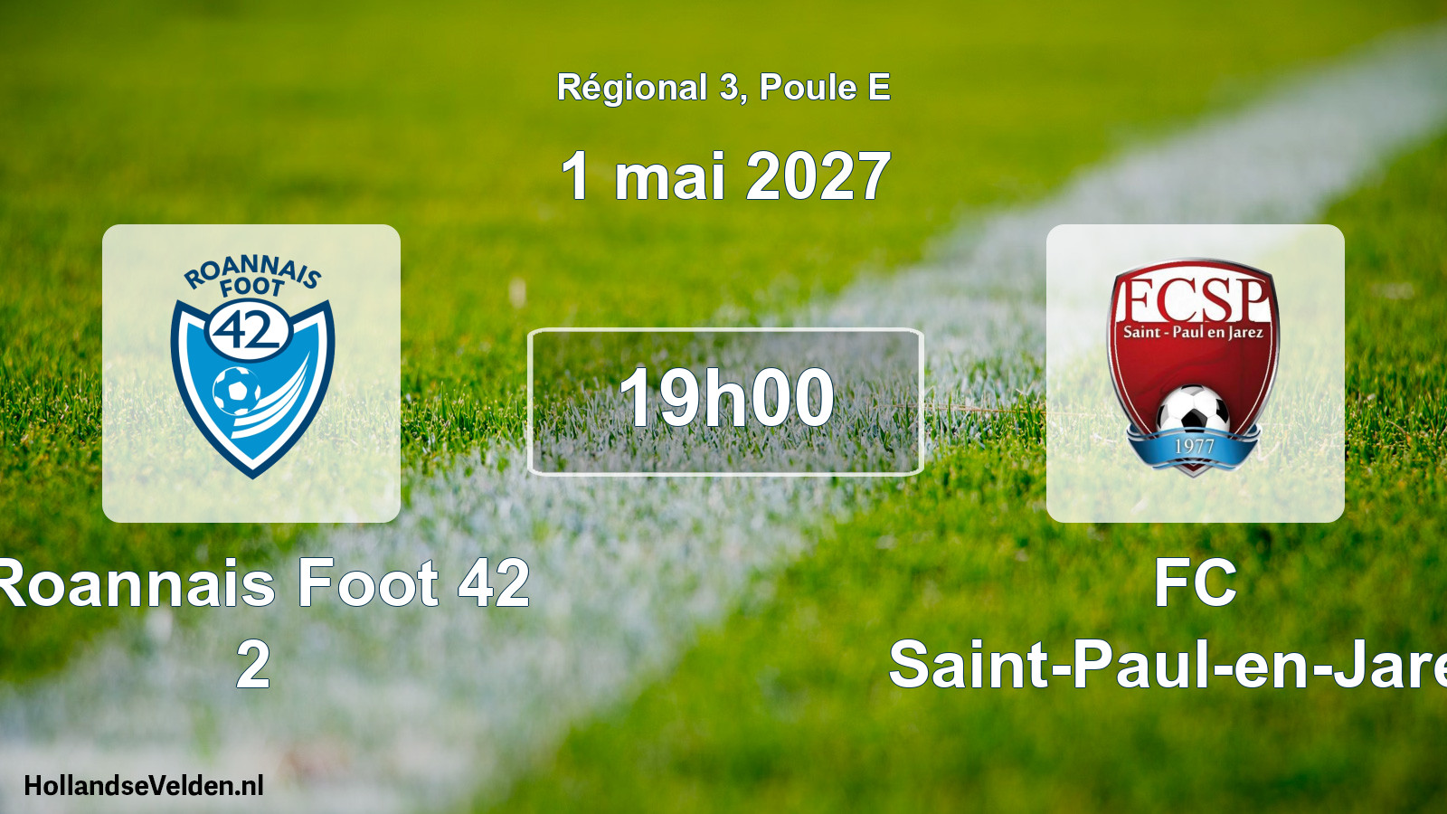 Match programmé: Roannais Foot 42 2 - FC Saint-Paul-en-Jarez (1 mai 2027)