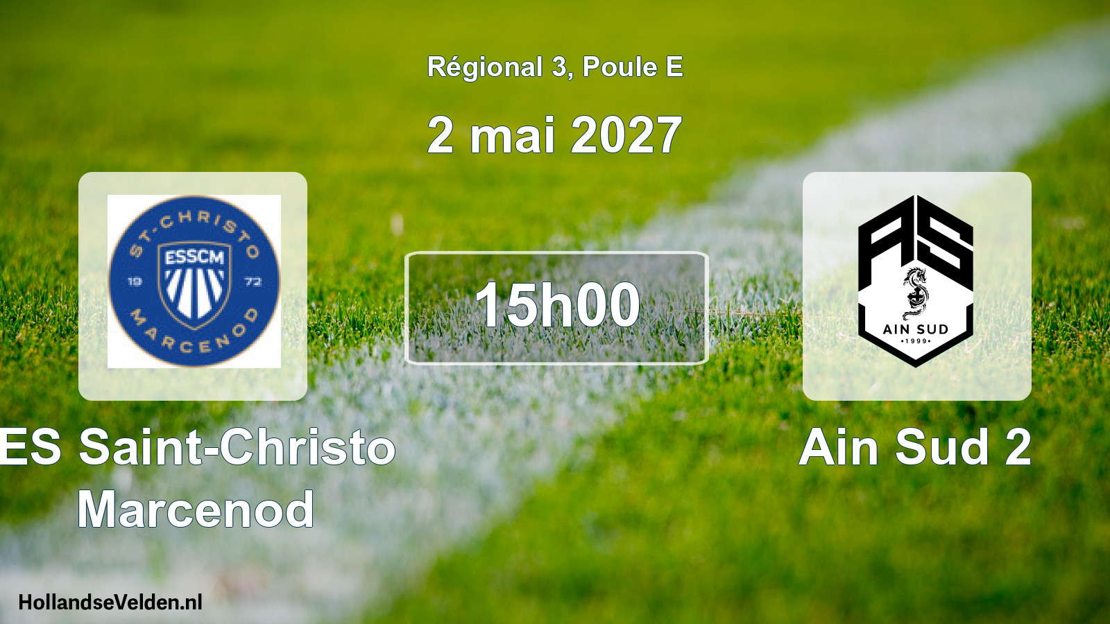 Match programmé: ES Saint-Christo Marcenod - Ain Sud 2 (2 mai 2027)
