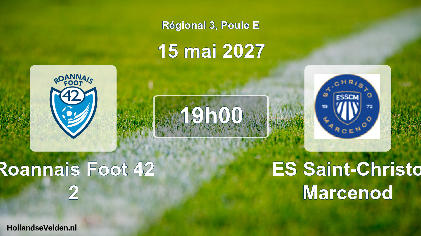 Match programmé: Roannais Foot 42 2 - ES Saint-Christo Marcenod (15 mai 2027)