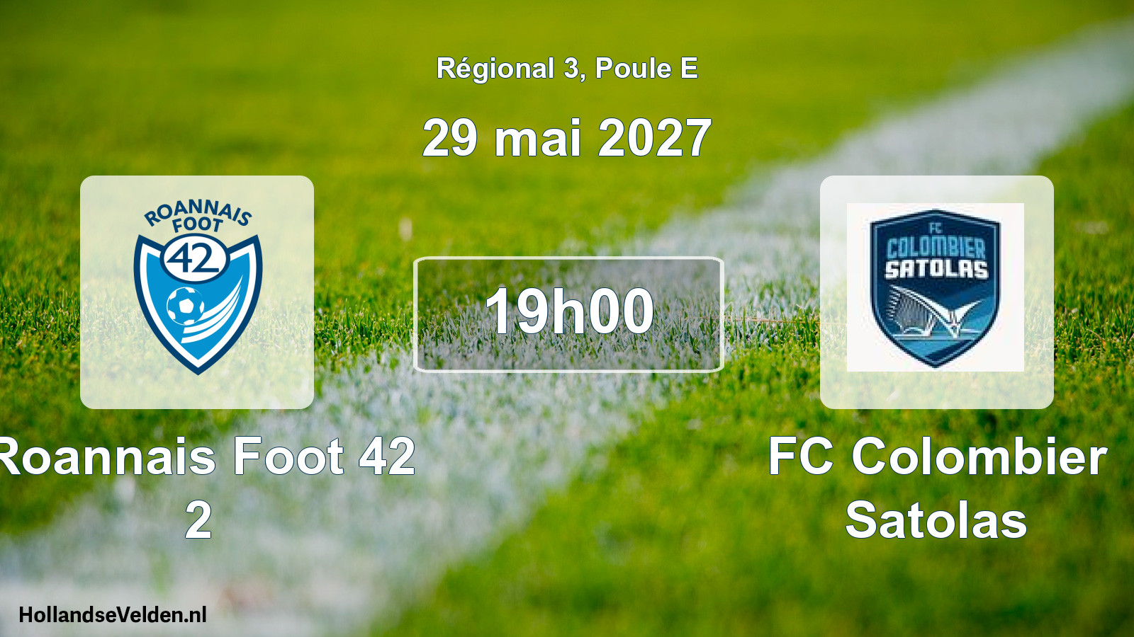 Match programmé: Roannais Foot 42 2 - FC Colombier Satolas (29 mai 2027)
