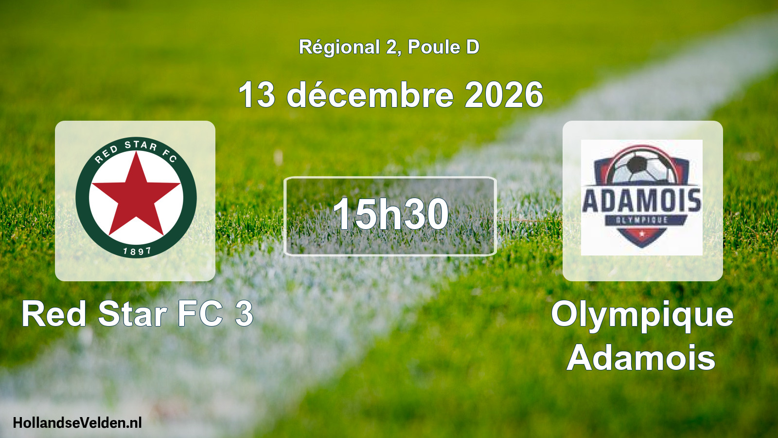 Scheduled Match: Red Star FC 3 - Olympique Adamois (13 December 2026)