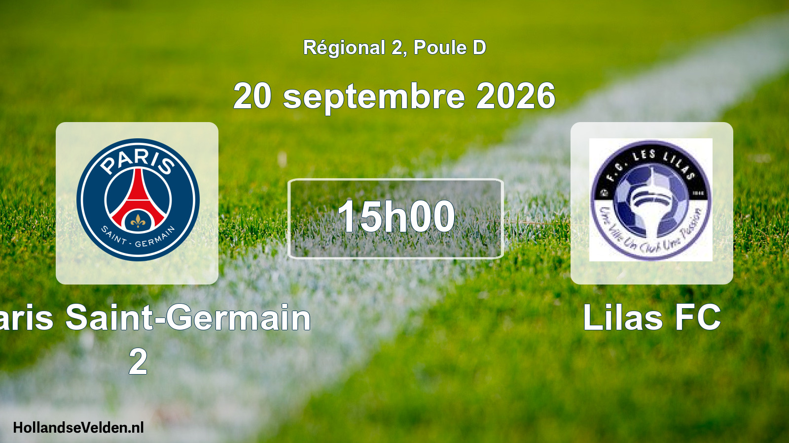Scheduled Match: Paris Saint-Germain 2 - Lilas FC (20 September 2026)