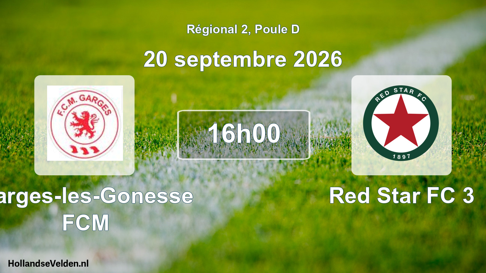Scheduled Match: Garges-les-Gonesse FCM - Red Star FC 3 (20 September 2026)