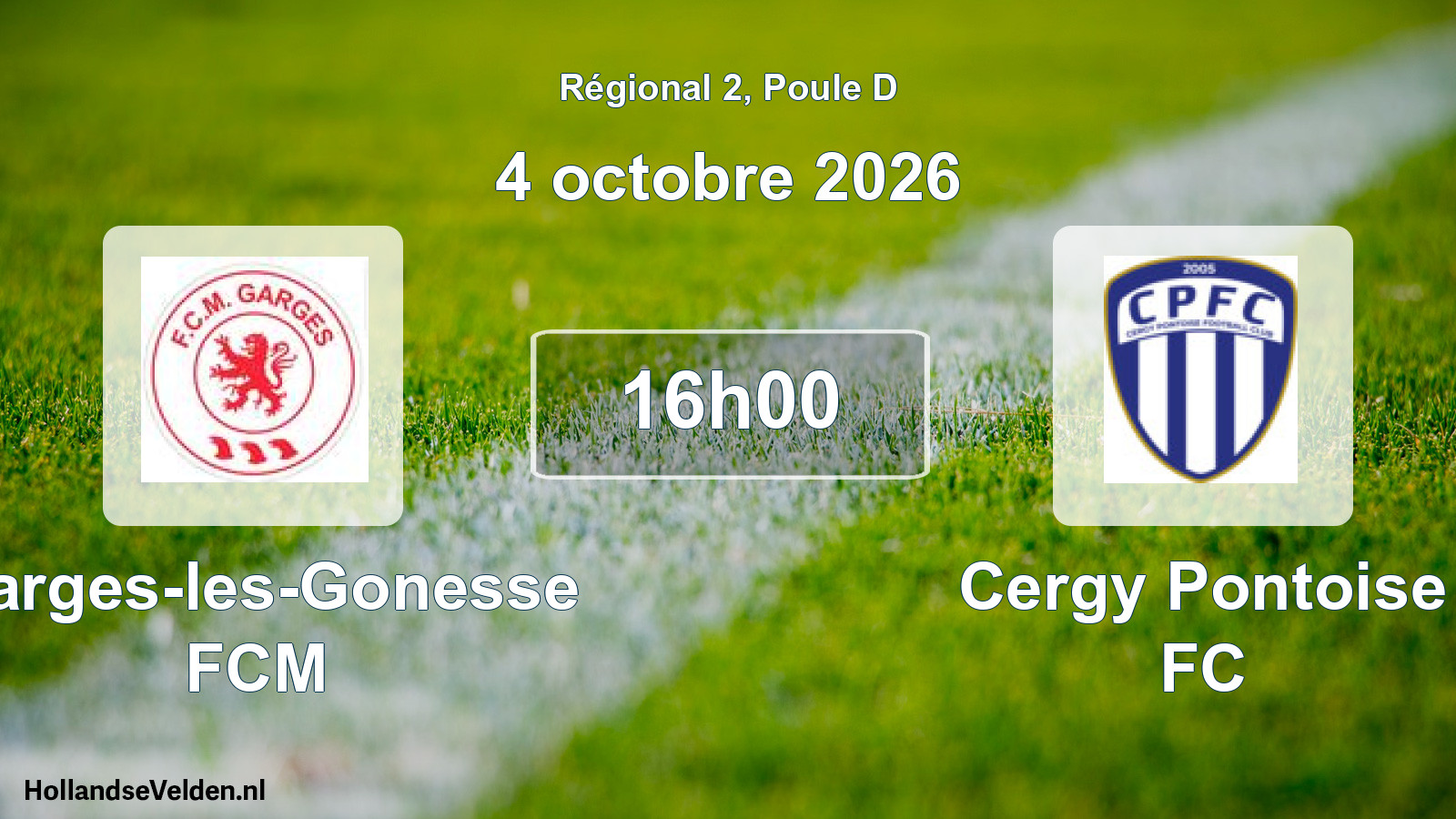 Scheduled Match: Garges-les-Gonesse FCM - Cergy Pontoise FC (4 October 2026)