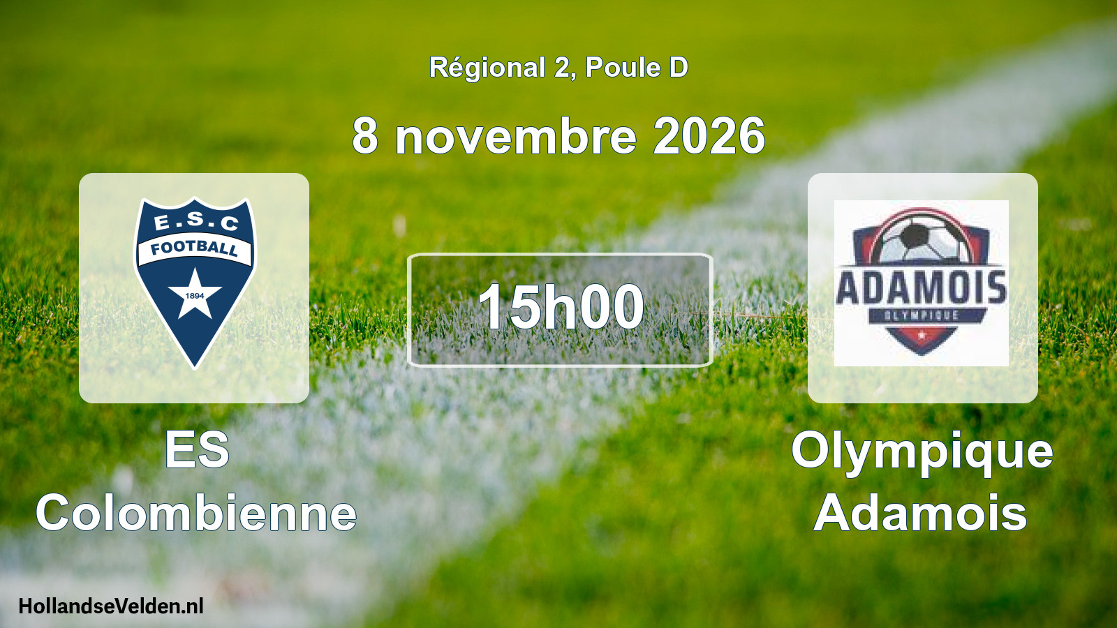 Scheduled Match: ES Colombienne - Olympique Adamois (8 November 2026)