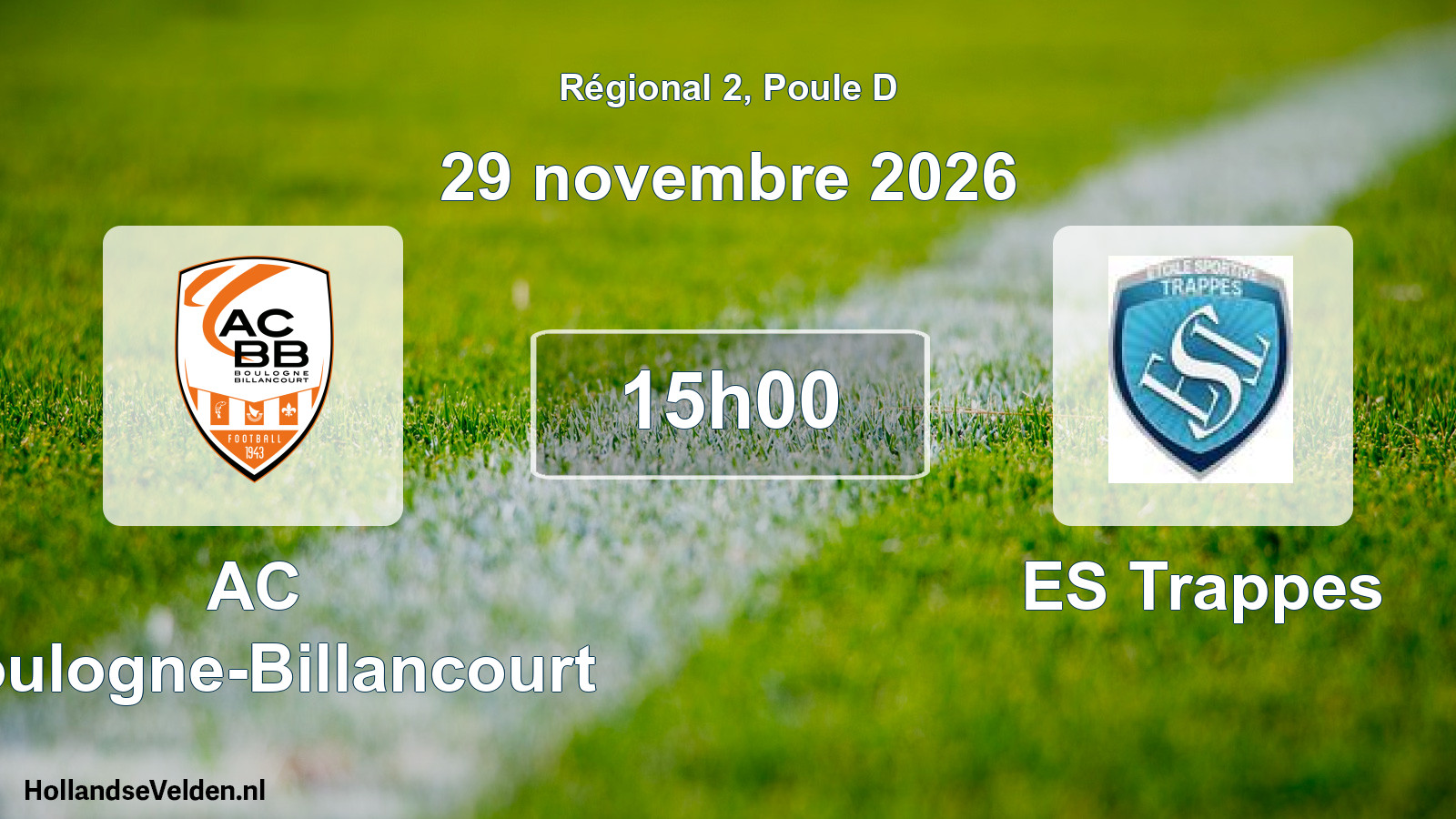Match programmé: AC Boulogne-Billancourt - ES Trappes (29 novembre 2026)