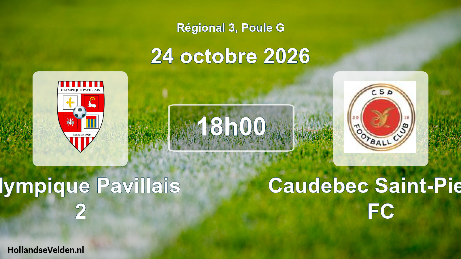 Scheduled Match: Olympique Pavillais 2 - Caudebec Saint-Pierre FC (24 October 2026)