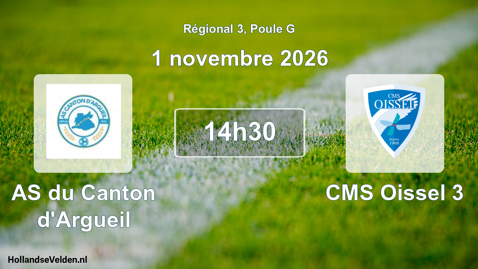 Scheduled Match: AS du Canton d'Argueil - CMS Oissel 3 (1 November 2026)