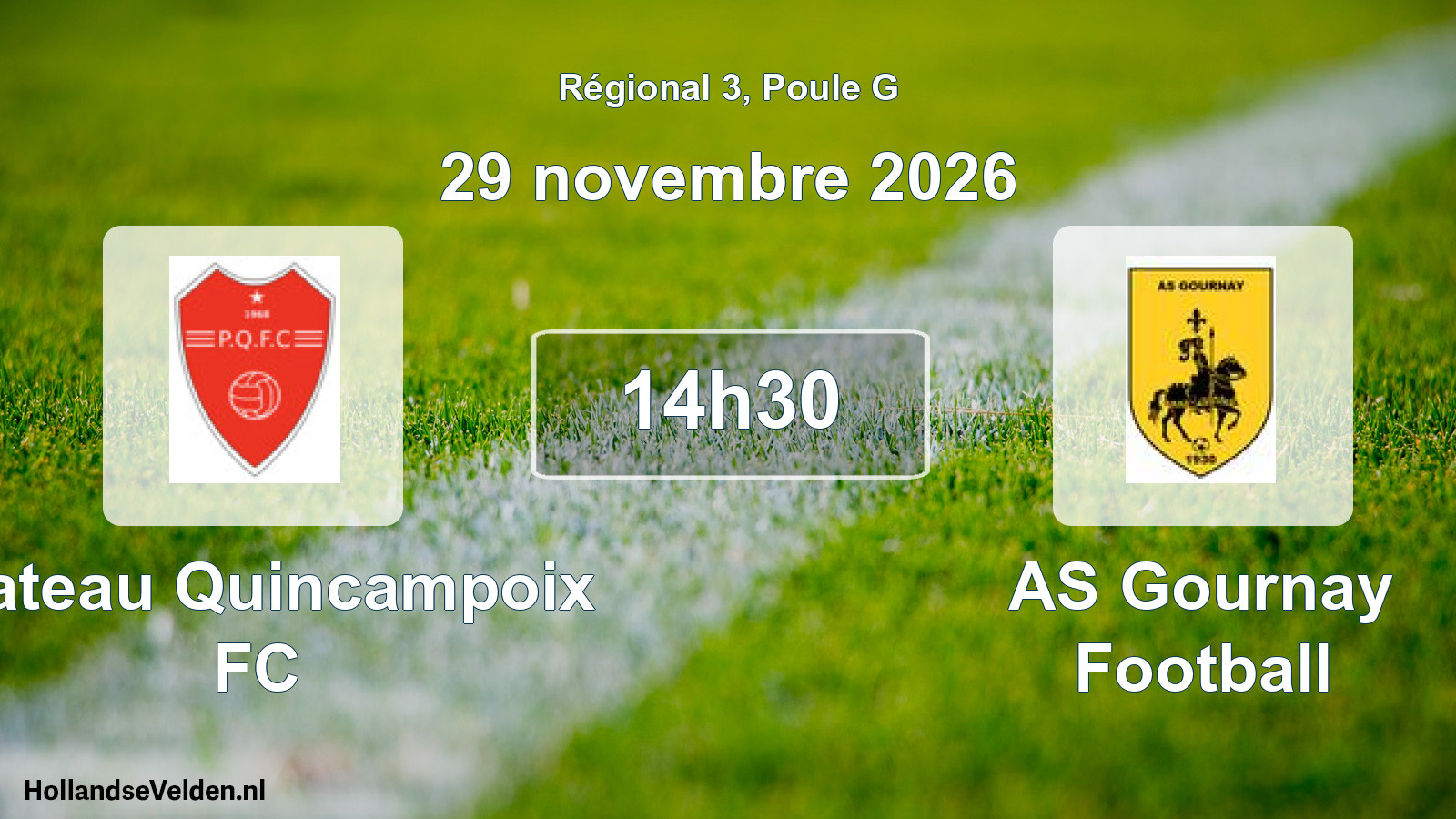 Scheduled Match: Plateau Quincampoix FC - AS Gournay Football (29 November 2026)