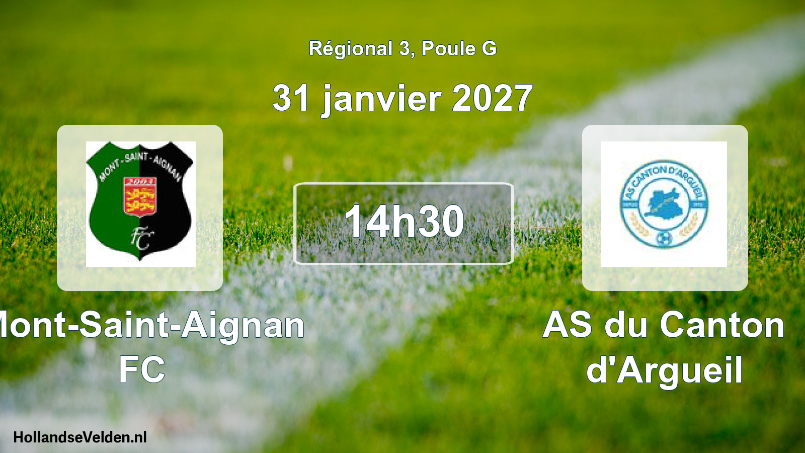 Scheduled Match: Mont-Saint-Aignan FC - AS du Canton d'Argueil (31 January 2027)