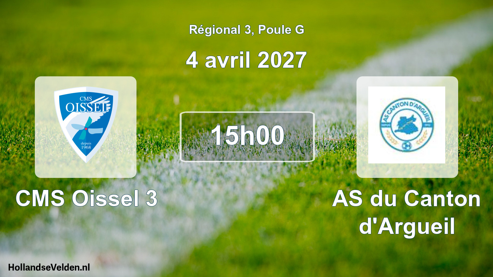 Scheduled Match: CMS Oissel 3 - AS du Canton d'Argueil (4 April 2027)