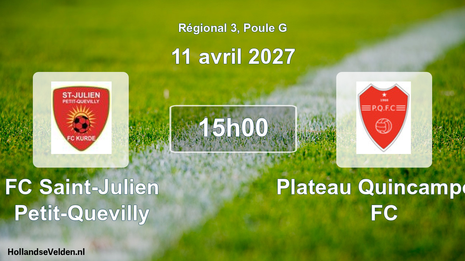 Scheduled Match: FC Saint-Julien Petit-Quevilly - Plateau Quincampoix FC (11 April 2027)
