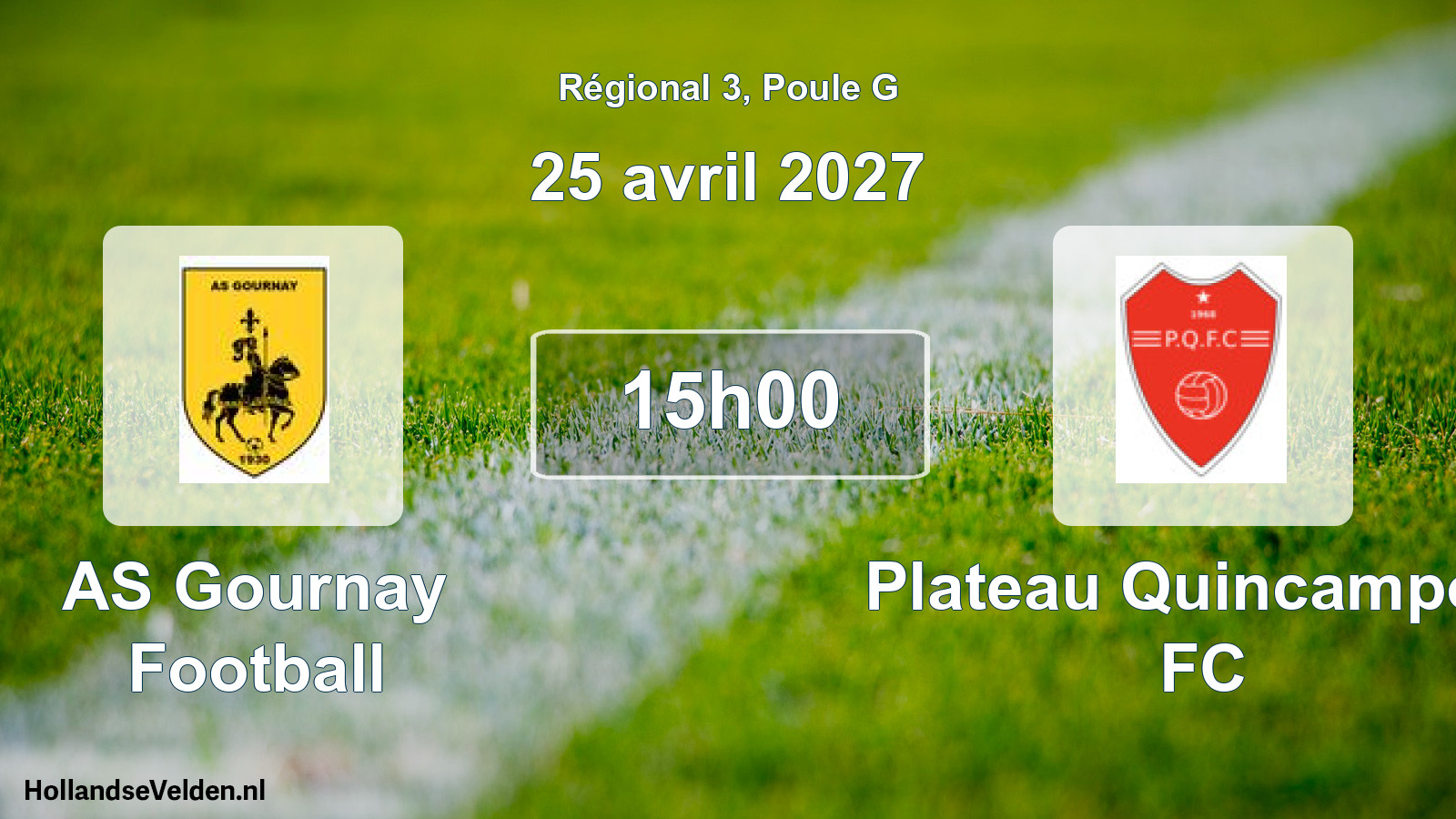 Scheduled Match: AS Gournay Football - Plateau Quincampoix FC (25 April 2027)