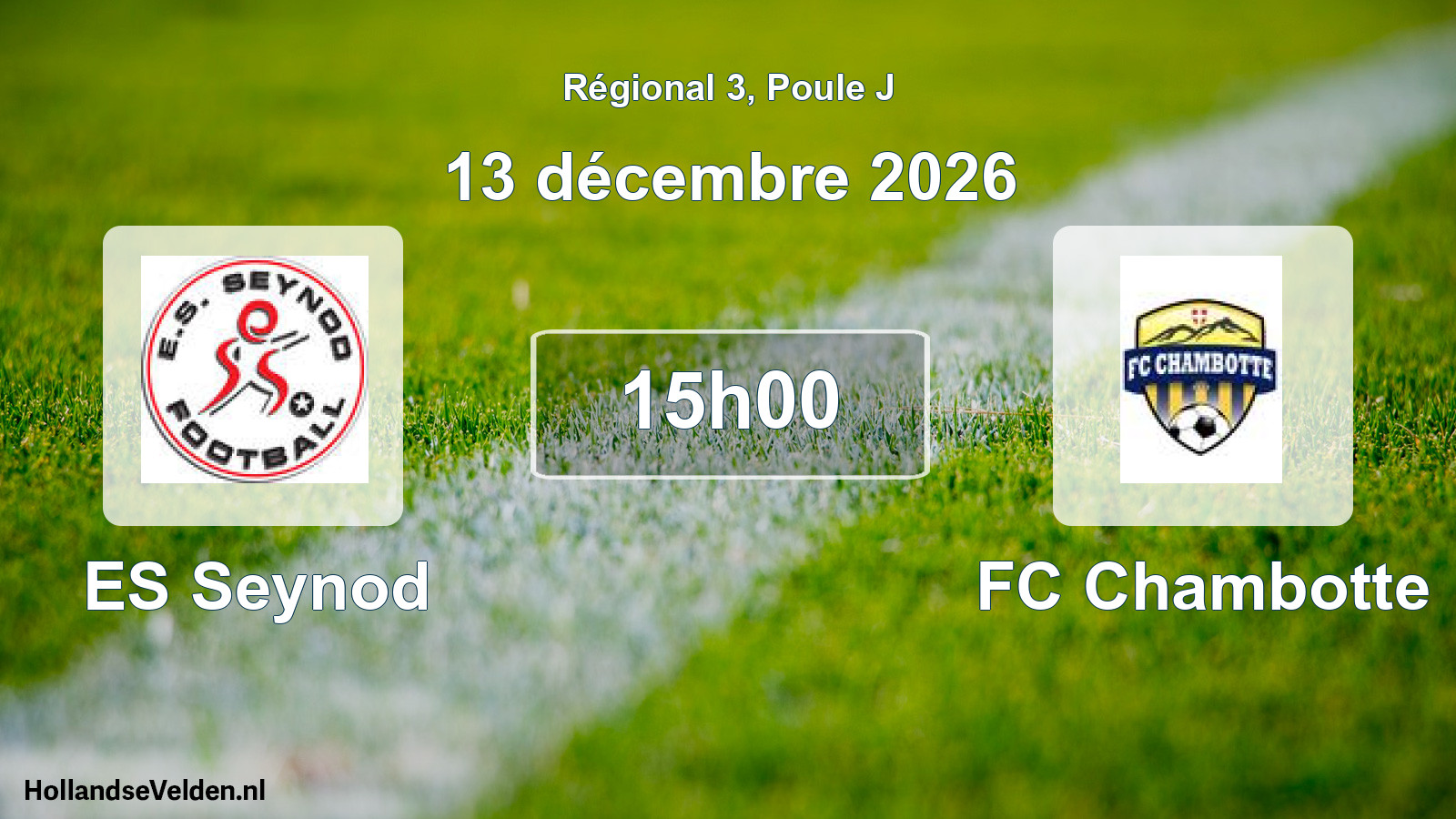 Match programmé: ES Seynod - FC Chambotte (13 décembre 2026)