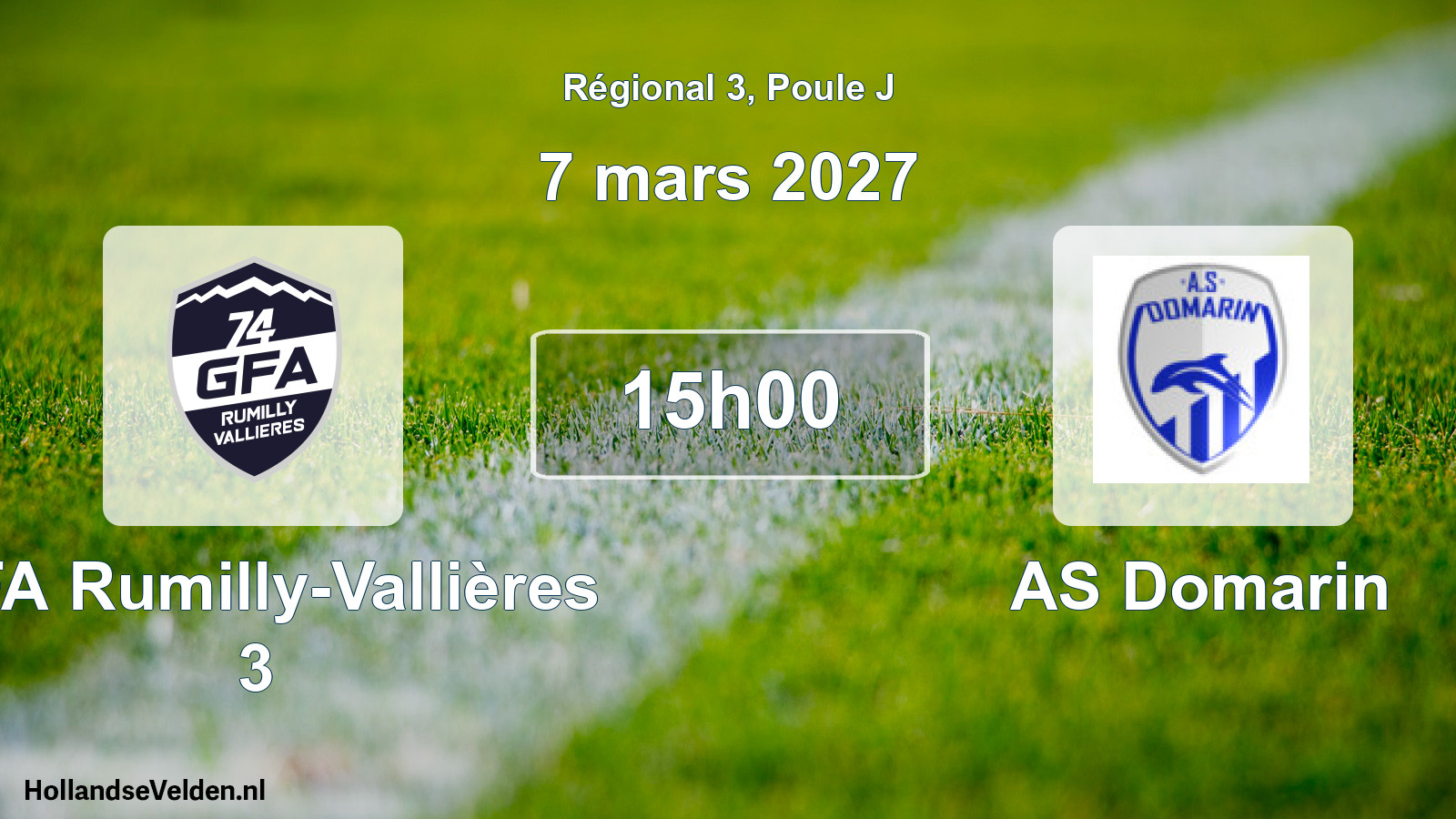 Scheduled Match: GFA Rumilly-Vallières 3 - AS Domarin (7 March 2027)