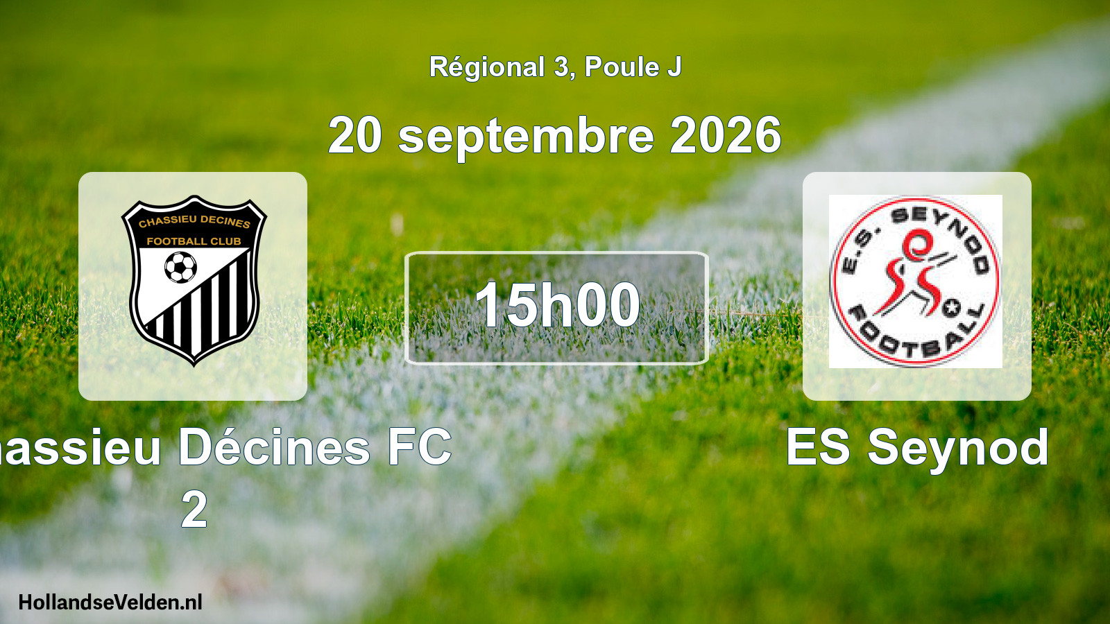 Match programmé: Chassieu Décines FC 2 - ES Seynod (20 septembre 2026)