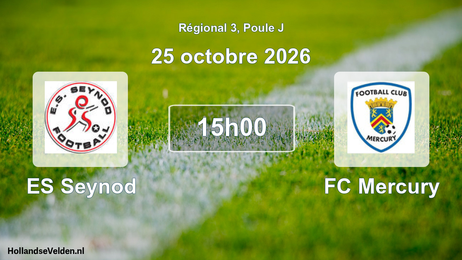 Match programmé: ES Seynod - FC Mercury (25 octobre 2026)