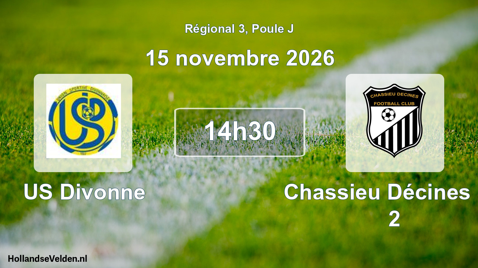 Match programmé: US Divonne - Chassieu Décines FC 2 (15 novembre 2026)