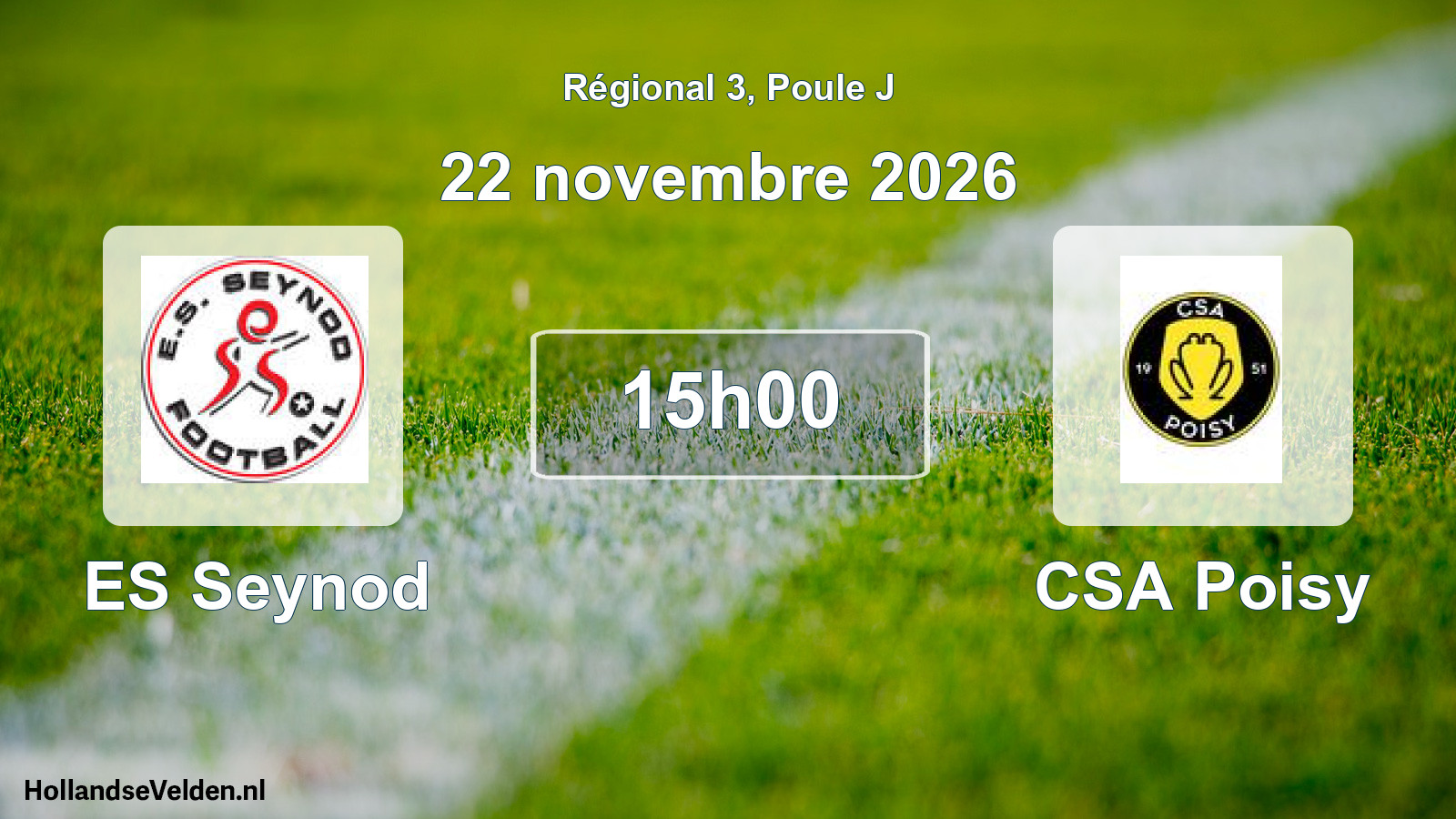 Match programmé: ES Seynod - CSA Poisy (22 novembre 2026)