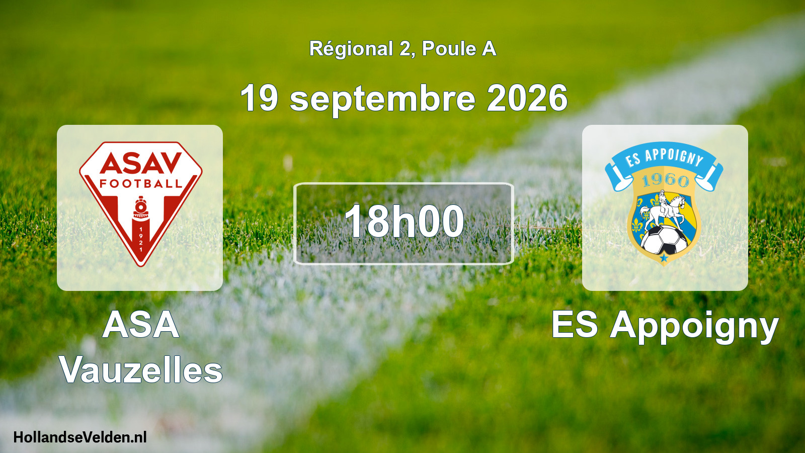 Scheduled Match: ASA Vauzelles - ES Appoigny (19 September 2026)