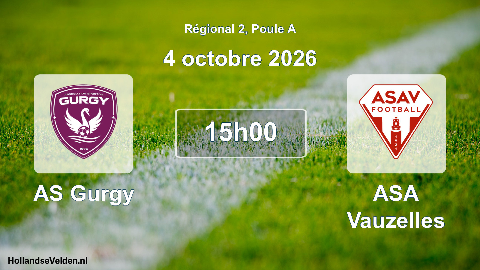 Scheduled Match: AS Gurgy - ASA Vauzelles (4 October 2026)