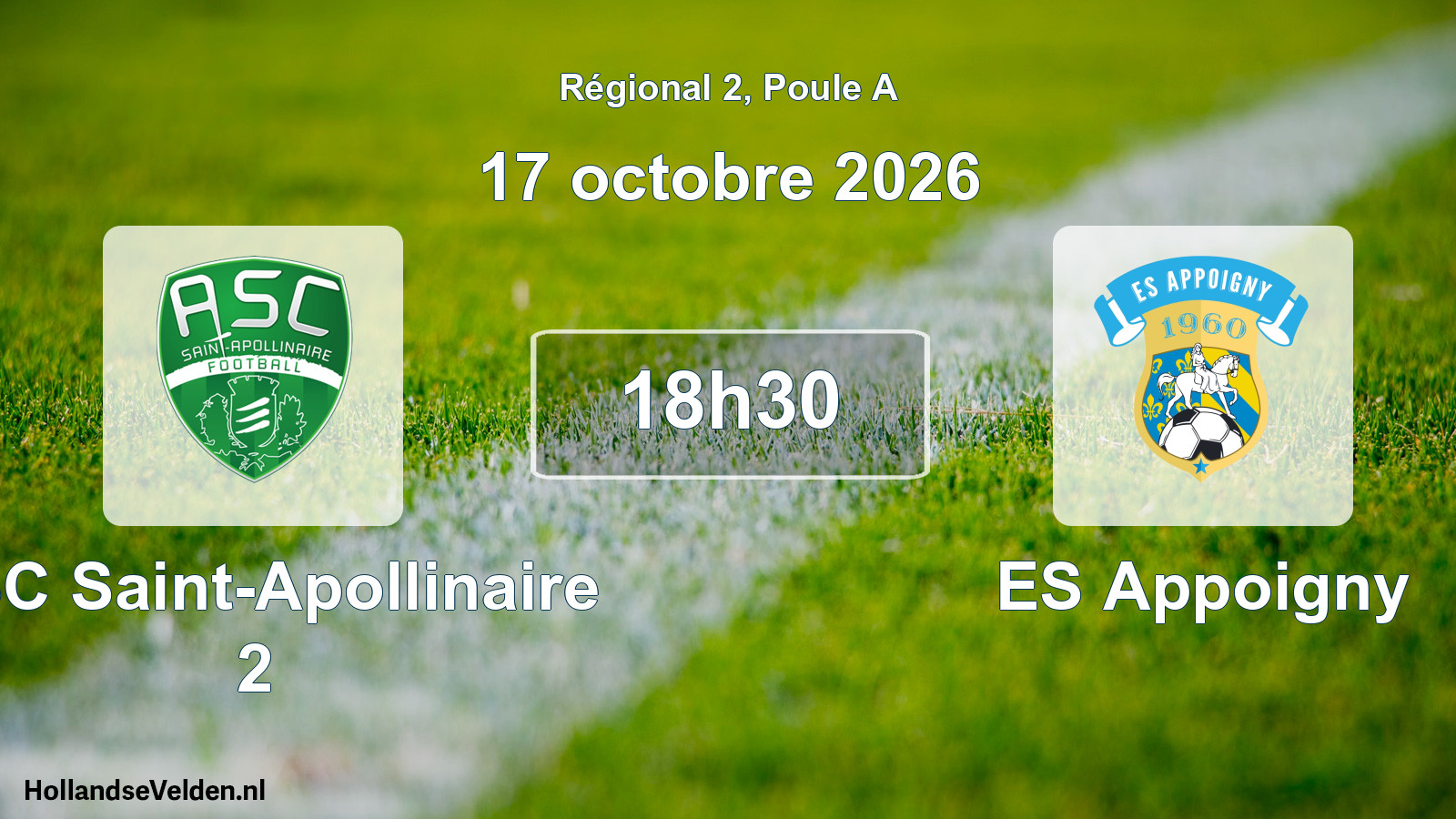 Geplande wedstrijd: ASC Saint-Apollinaire 2 - ES Appoigny (17 oktober 2026)
