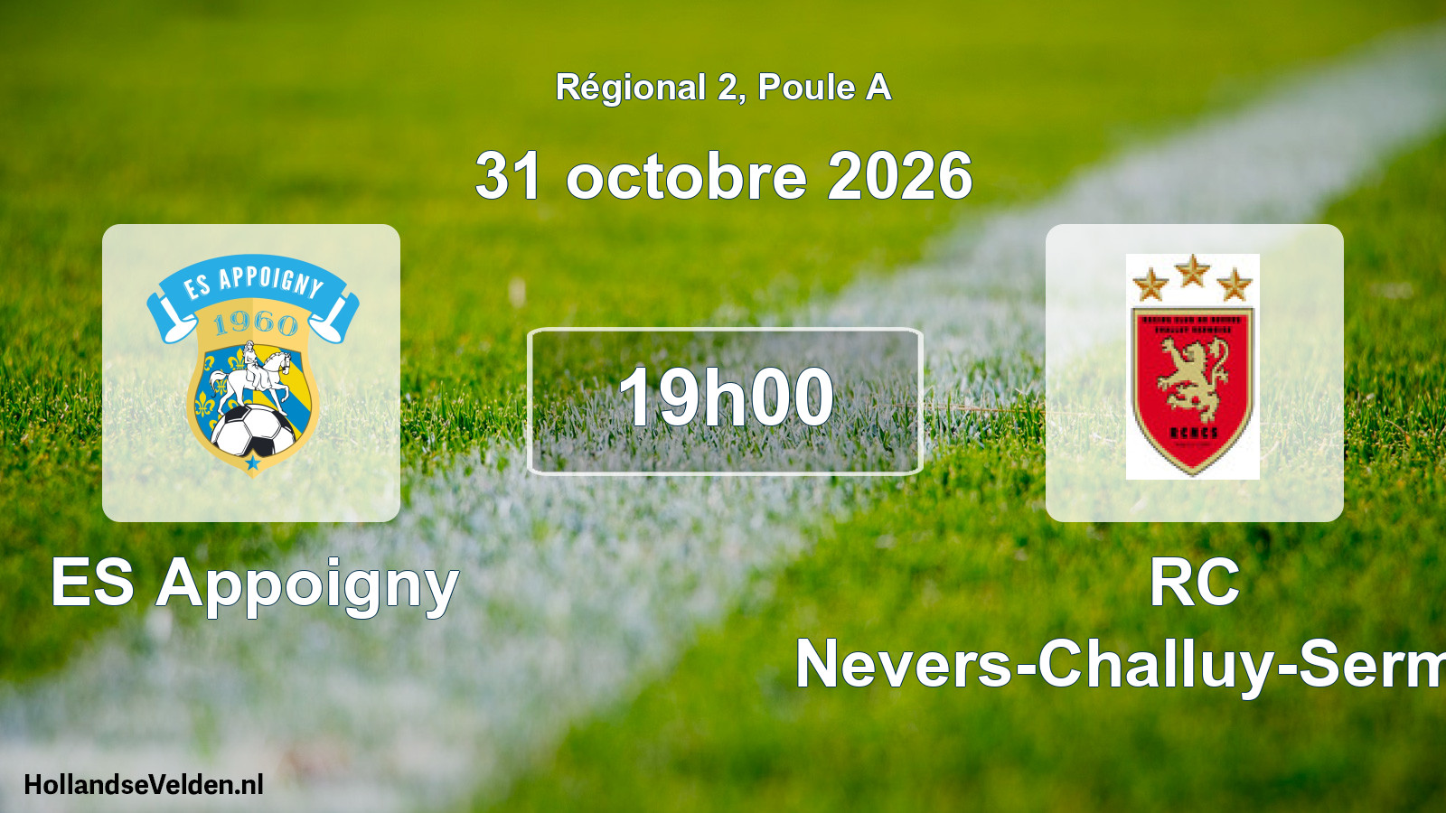 Scheduled Match: ES Appoigny - RC Nevers-Challuy-Sermoise (31 October 2026)