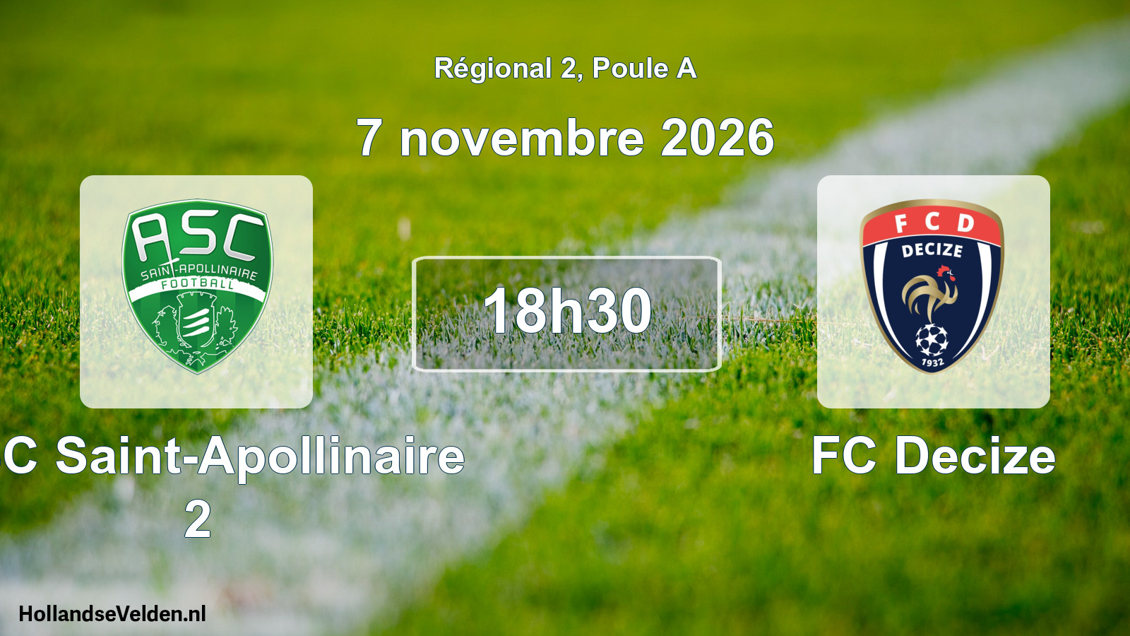 Scheduled Match: ASC Saint-Apollinaire 2 - FC Decize (7 November 2026)