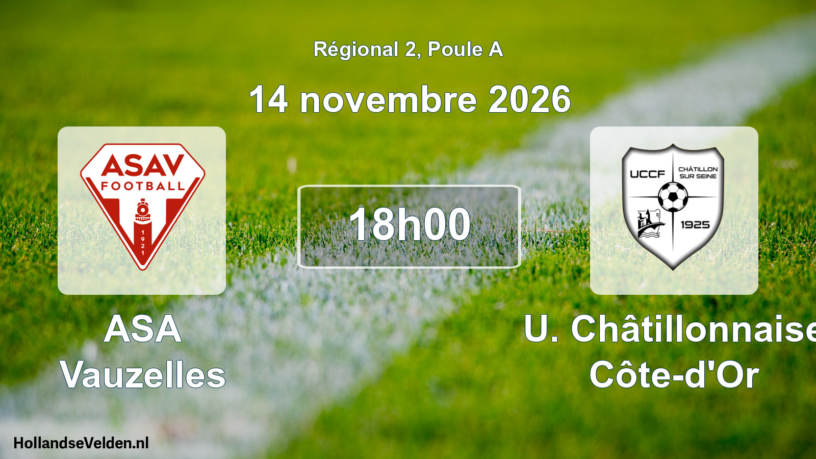 Geplande wedstrijd: ASA Vauzelles - U. Châtillonnaise Côte-d'Or (14 november 2026)