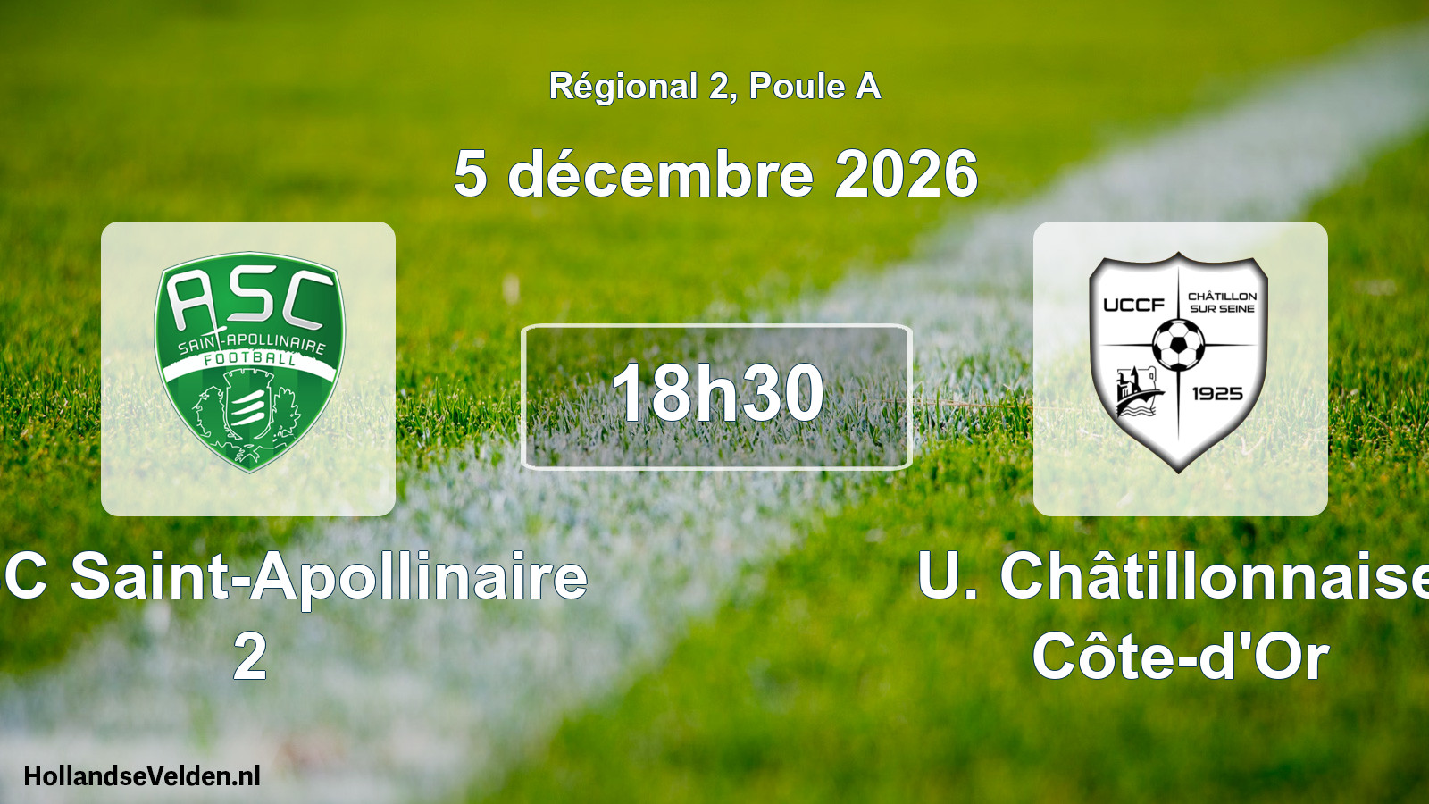 Scheduled Match: ASC Saint-Apollinaire 2 - U. Châtillonnaise Côte-d'Or (5 December 2026)