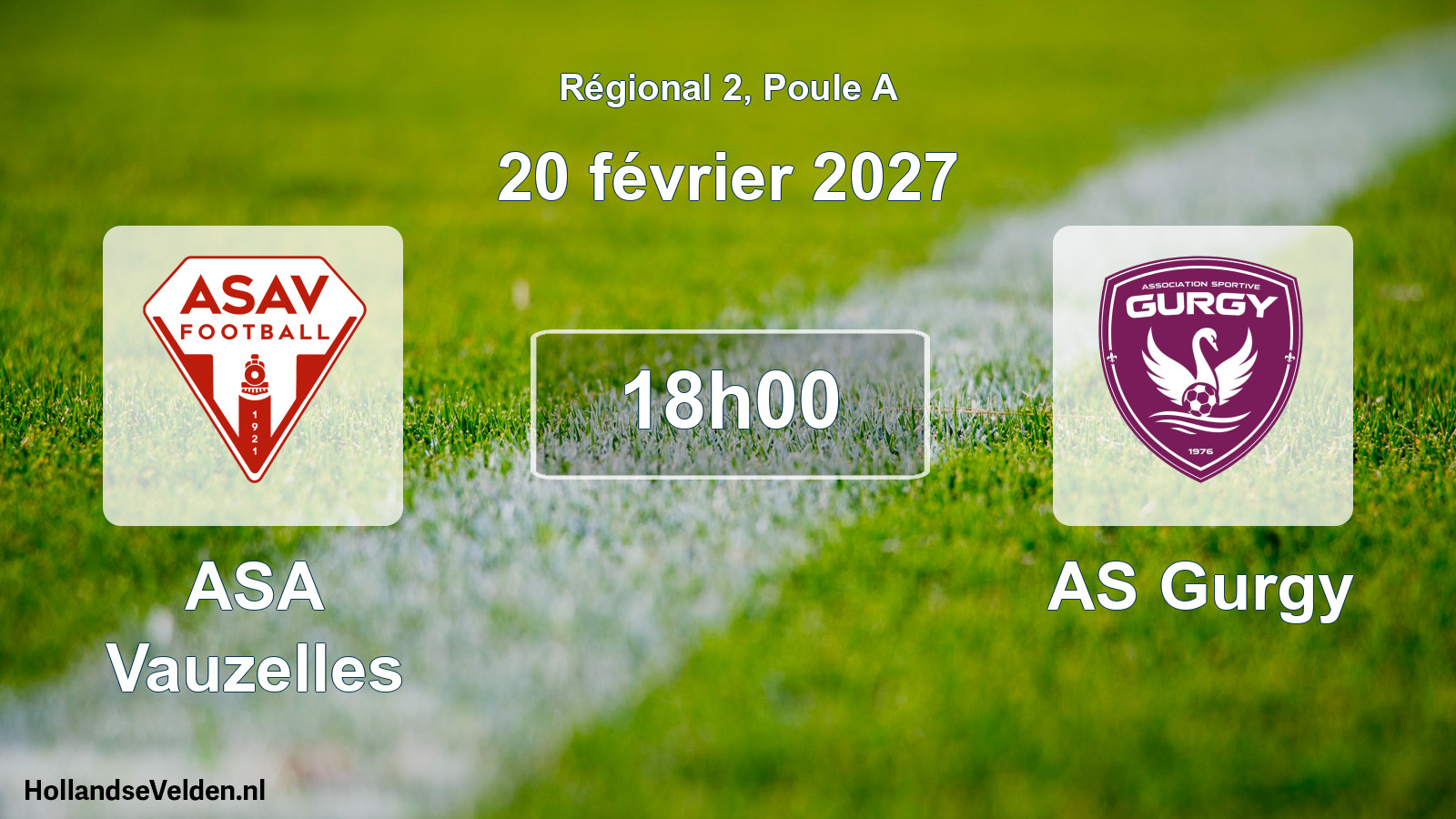 Scheduled Match: ASA Vauzelles - AS Gurgy (20 February 2027)