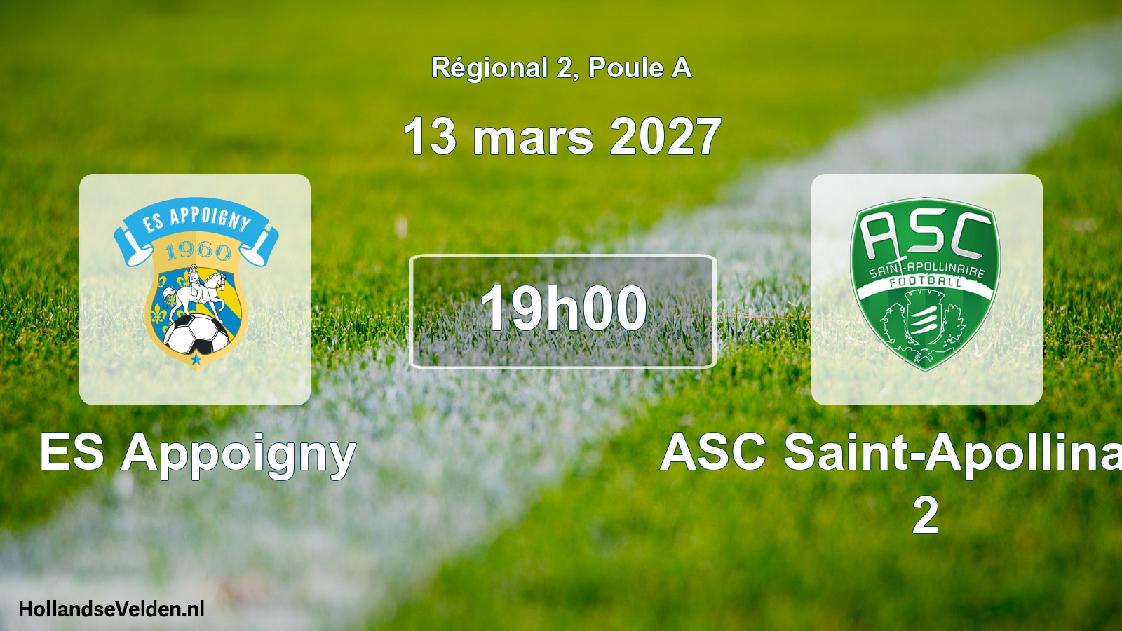 Scheduled Match: ES Appoigny - ASC Saint-Apollinaire 2 (13 March 2027)