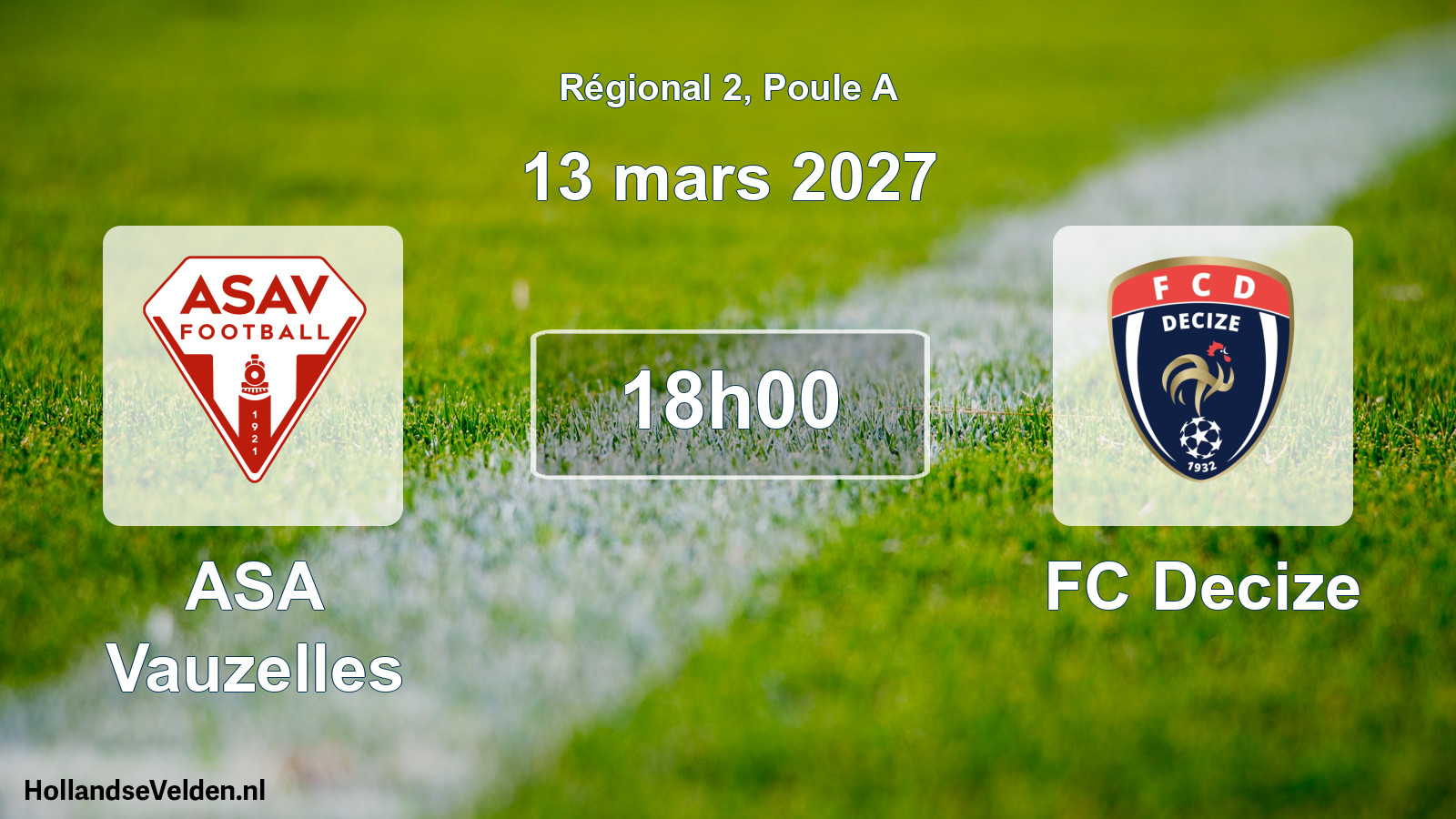 Scheduled Match: ASA Vauzelles - FC Decize (13 March 2027)