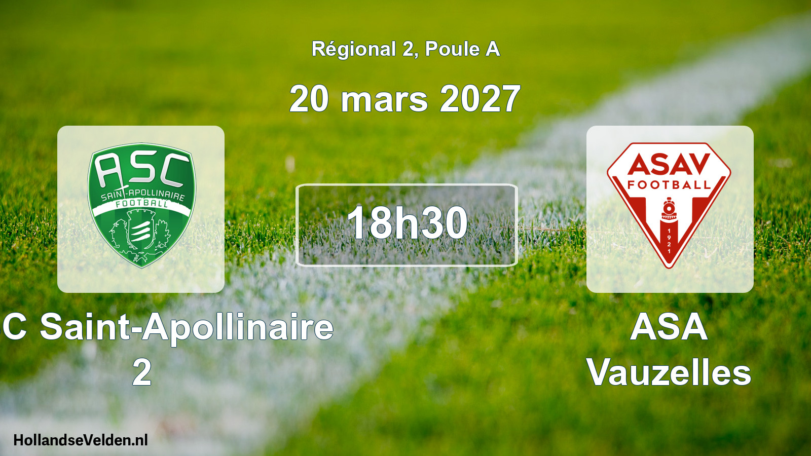 Scheduled Match: ASC Saint-Apollinaire 2 - ASA Vauzelles (20 March 2027)