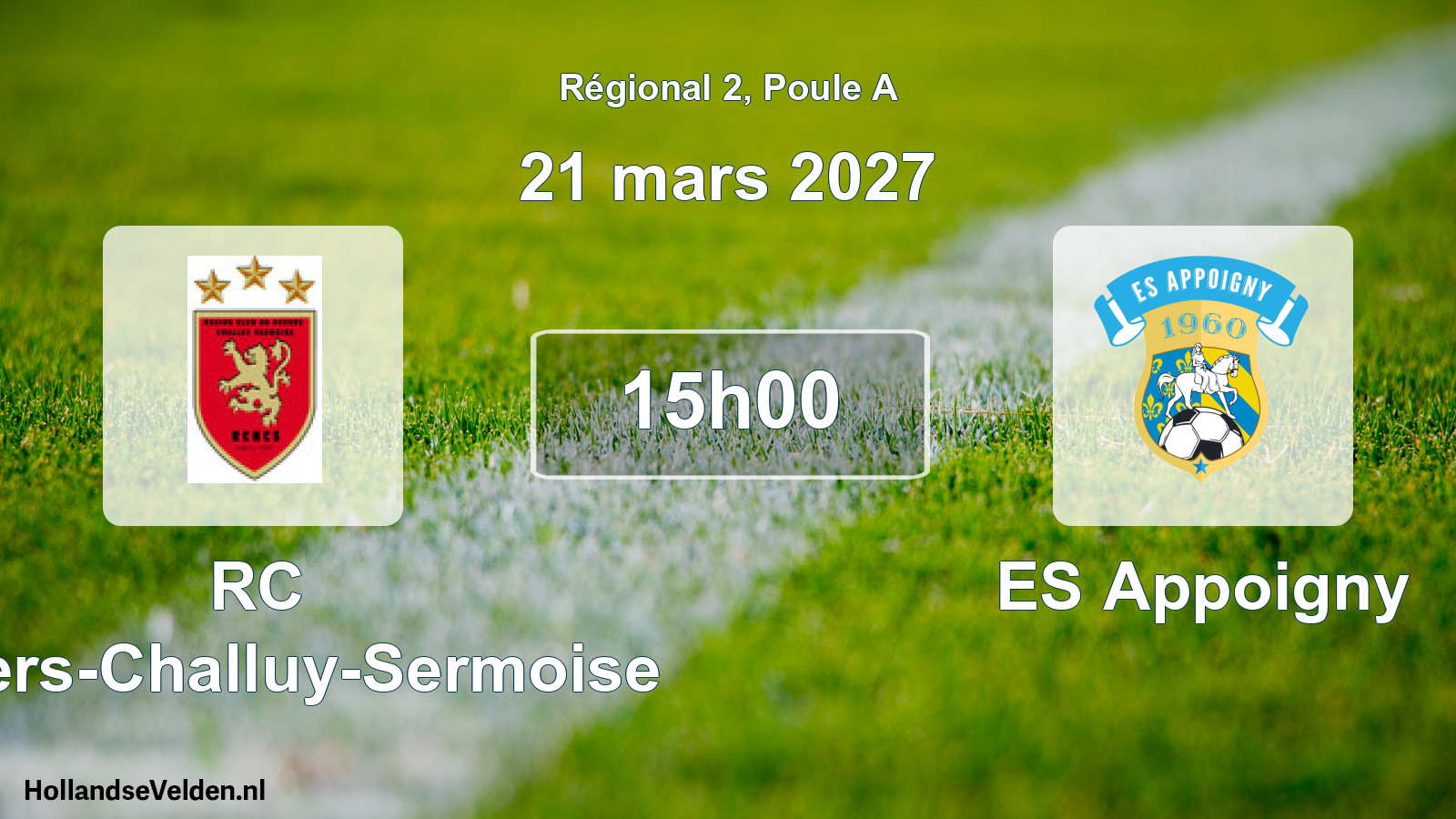 Geplande wedstrijd: RC Nevers-Challuy-Sermoise - ES Appoigny (21 maart 2027)