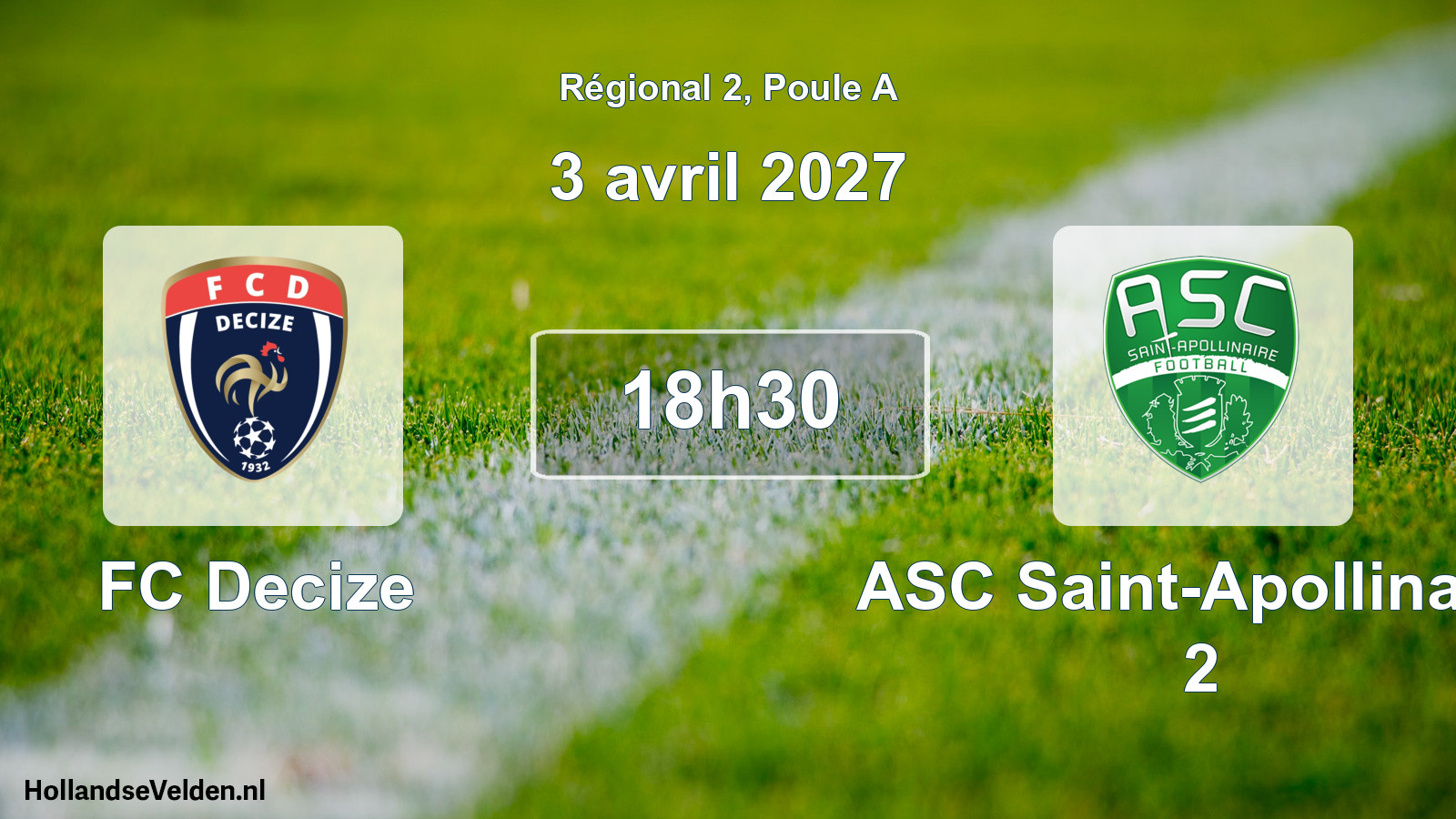 Geplande wedstrijd: FC Decize - ASC Saint-Apollinaire 2 (3 april 2027)