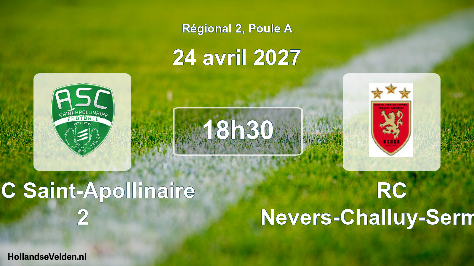 Scheduled Match: ASC Saint-Apollinaire 2 - RC Nevers-Challuy-Sermoise (24 April 2027)