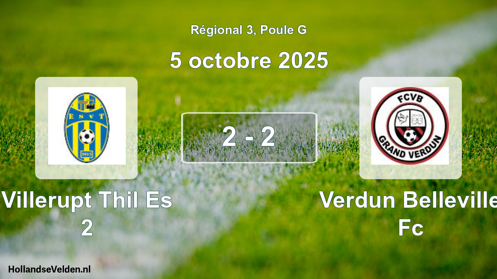 Gespeelde wedstrijd: Villerupt Thil Es 2 - Verdun Belleville Fc 2 - 2 (5 octobre 2025)