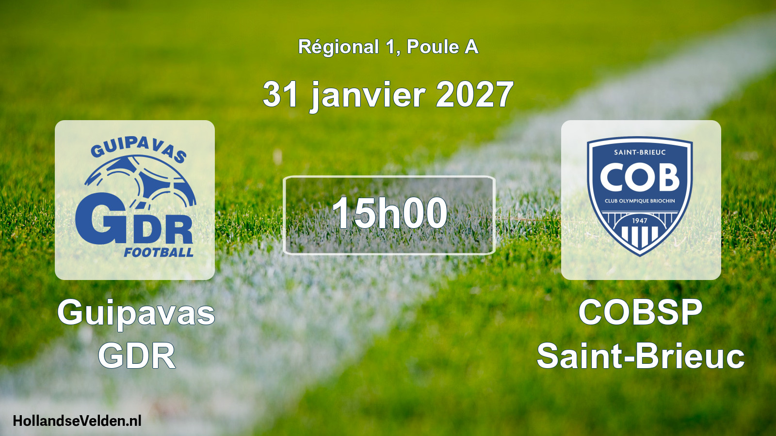 Geplande wedstrijd: Guipavas GDR - COBSP Saint-Brieuc (31 januari 2027)