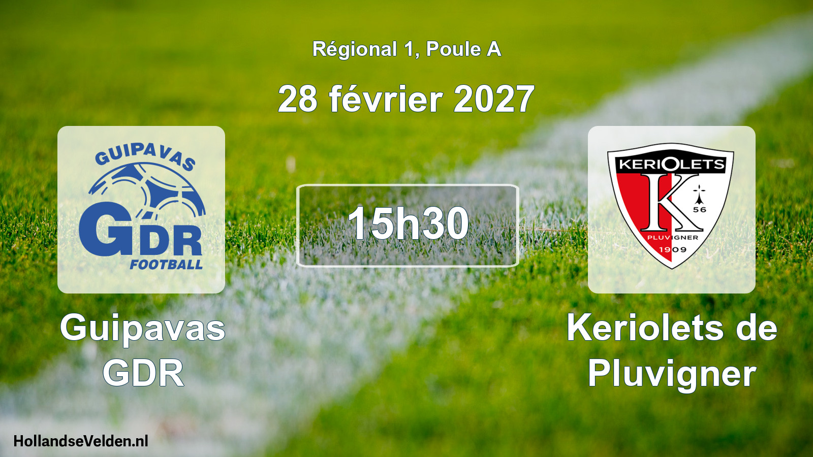 Match programmé: Guipavas GDR - Keriolets de Pluvigner (28 février 2027)