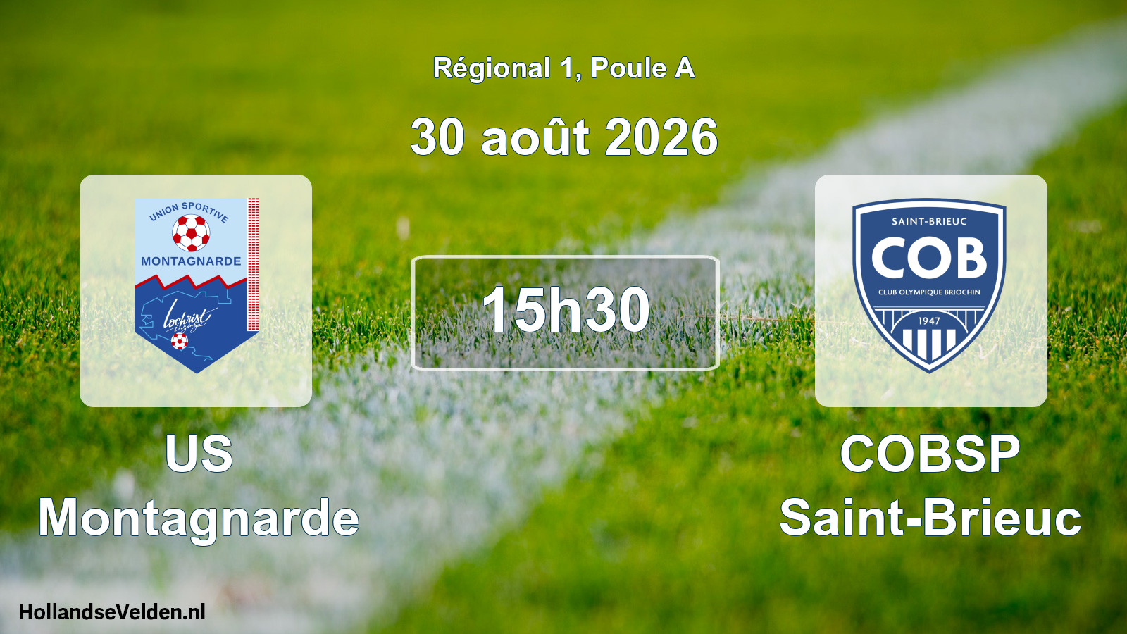 Scheduled Match: US Montagnarde - COBSP Saint-Brieuc (30 August 2026)