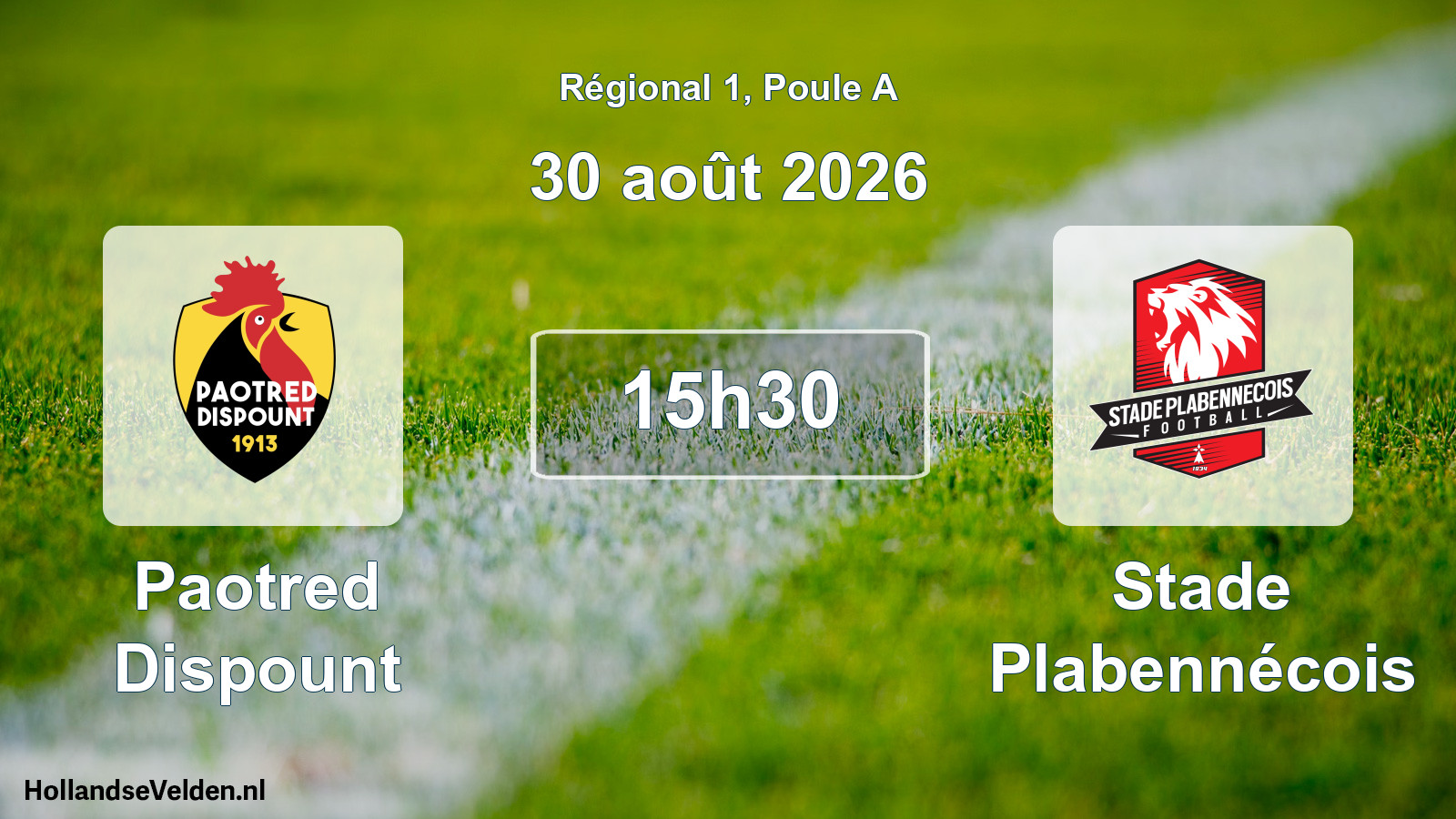 Match programmé: Paotred Dispount - Stade Plabennécois (30 août 2026)
