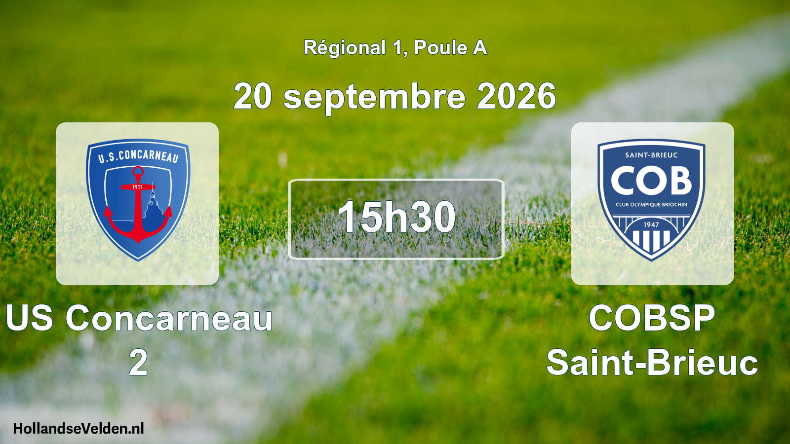 Scheduled Match: US Concarneau 2 - COBSP Saint-Brieuc (20 September 2026)