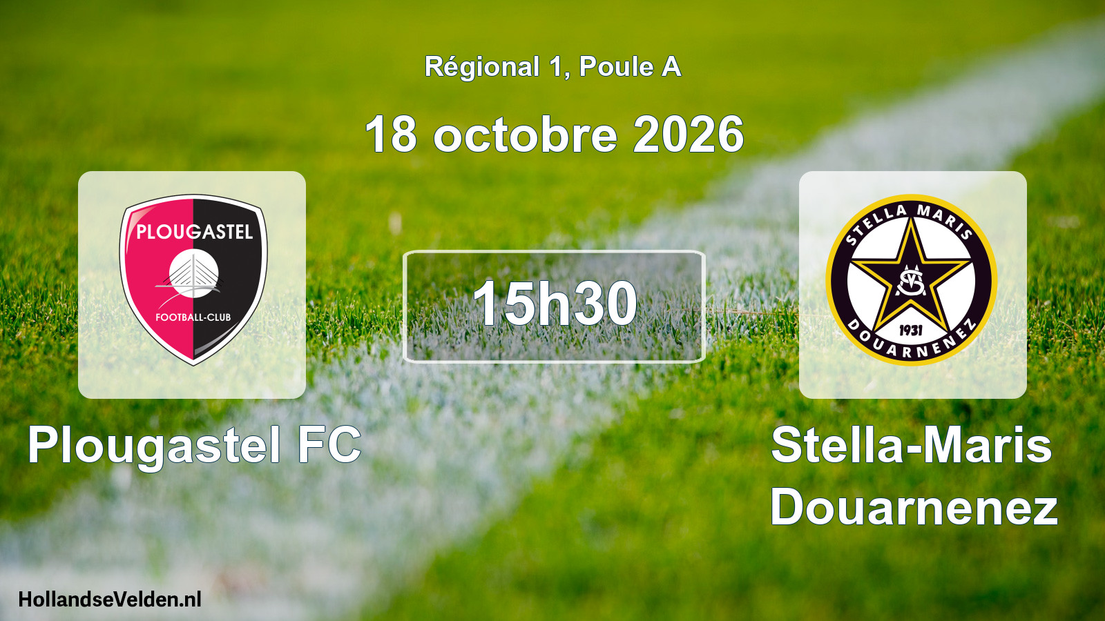 Match programmé: Plougastel FC - Stella-Maris Douarnenez (18 octobre 2026)