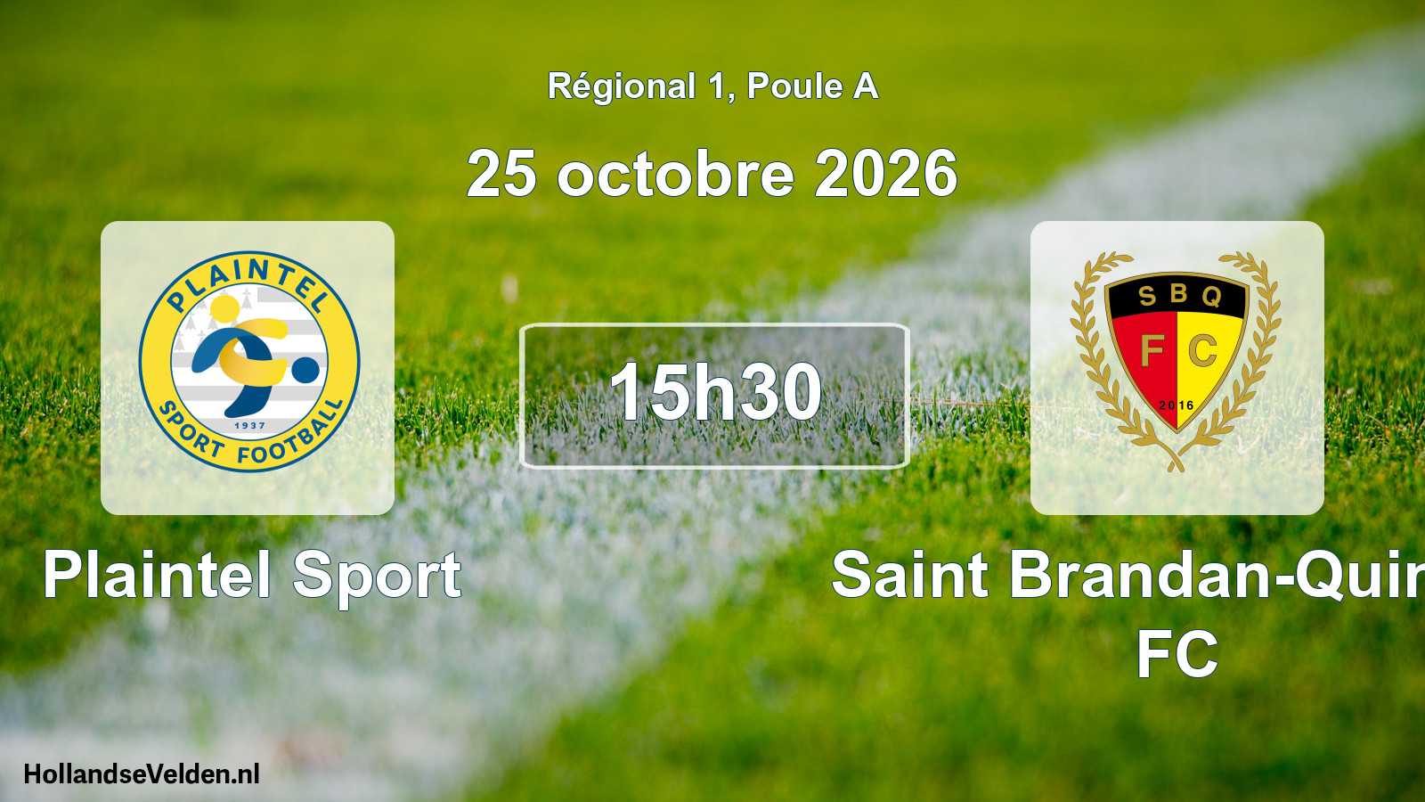 Match programmé: Plaintel Sport - Saint Brandan-Quintin FC (25 octobre 2026)
